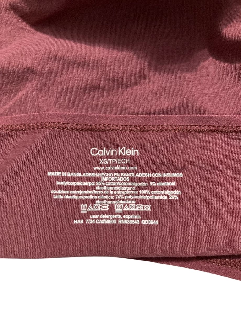 CALVIN KLEIN Flex Mid Rise Thong RED WINE XS