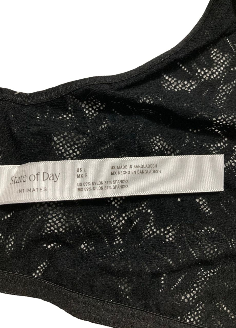 STATE OF DAY Mesh Lace Bralette BLACK L