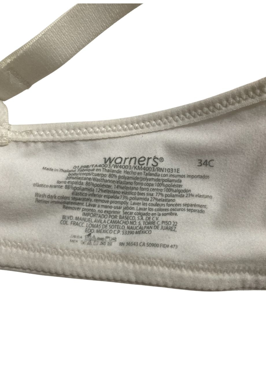 NWD WARNER'S Elements of Bliss Wire-Free Bra WHITE 34C
