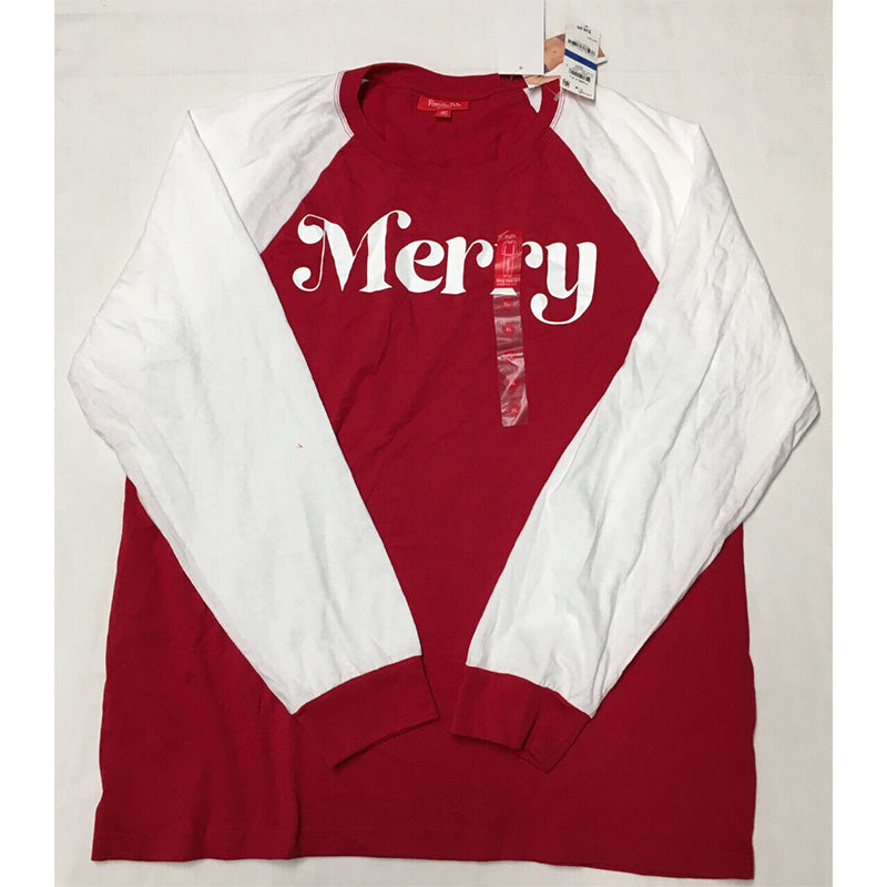 Family Pajamas Matching Men Merry Only Pajama Top Red XL