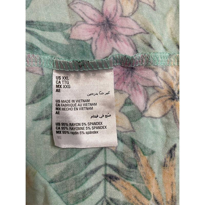 INC Up All Night Heavenly Soft Notch Collar Only Pajama Top Multicolor 2XL