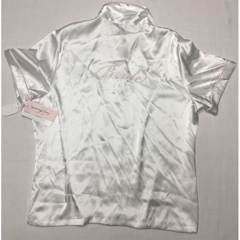 Linea Donatella Bride Embroidered Only Pajama Chemise White L