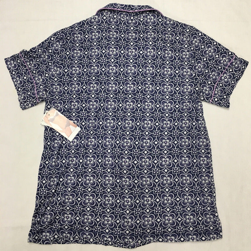 Charter Club Short Sleeve Notch Only Pajama Top Blue M