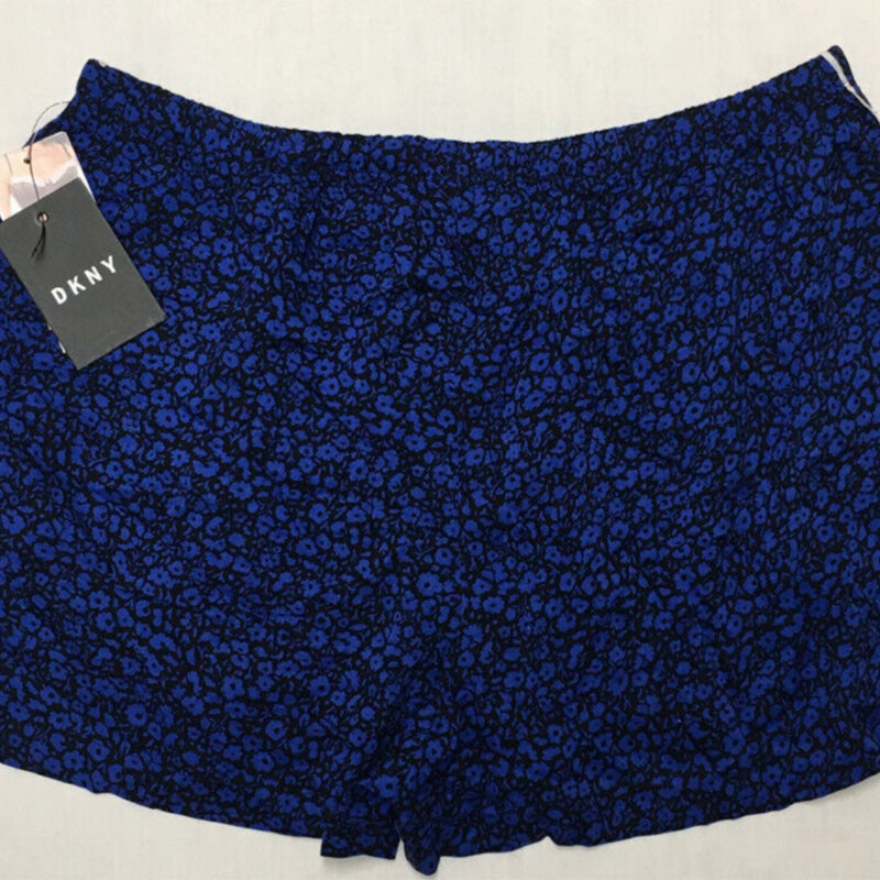 DKNY Printed Ruched Shorts Blue XL