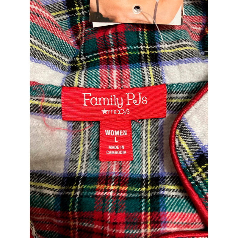 Family Pj Set 2 Piece Top & Pants Plaid Multicolor L