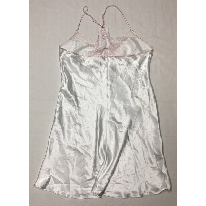 Linea Donatella Mrs. Embroidered Wrap Robe & Chemise Nightgown White M