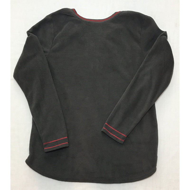 Cuddl Duds Henley Only Top Pajama Gray S