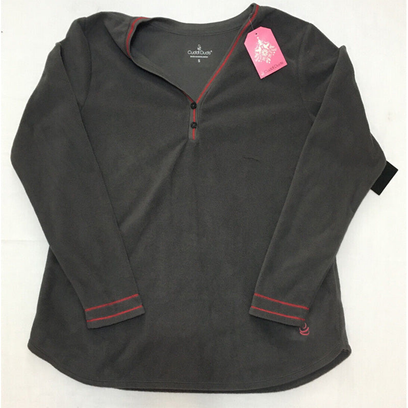Cuddl Duds Henley Only Top Pajama Gray S