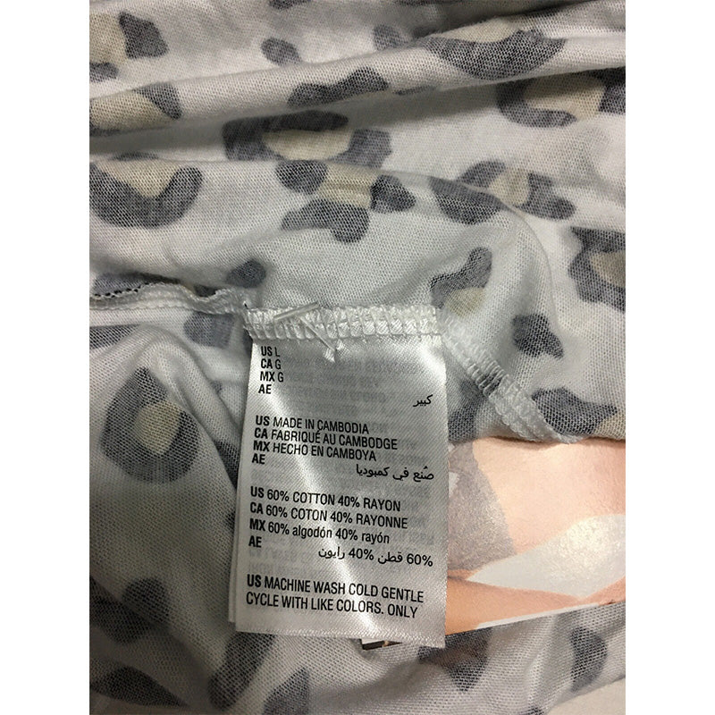 Jenni Printed Henley Shorts Sleep White L