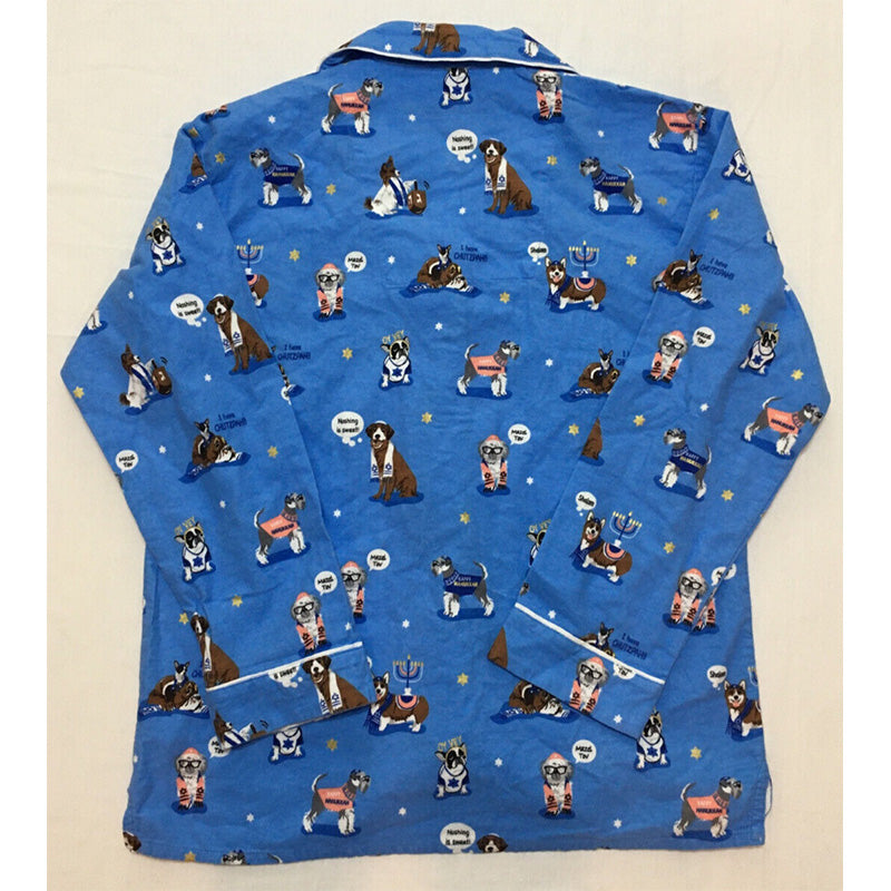 PJ Salvage Loungewear Flannels Only Pajama Top Blue XS