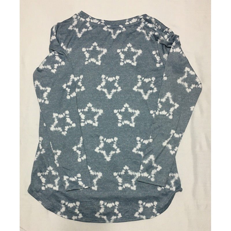 Roudelain Cozy Luxe Printed Only Pajama Top Gray S