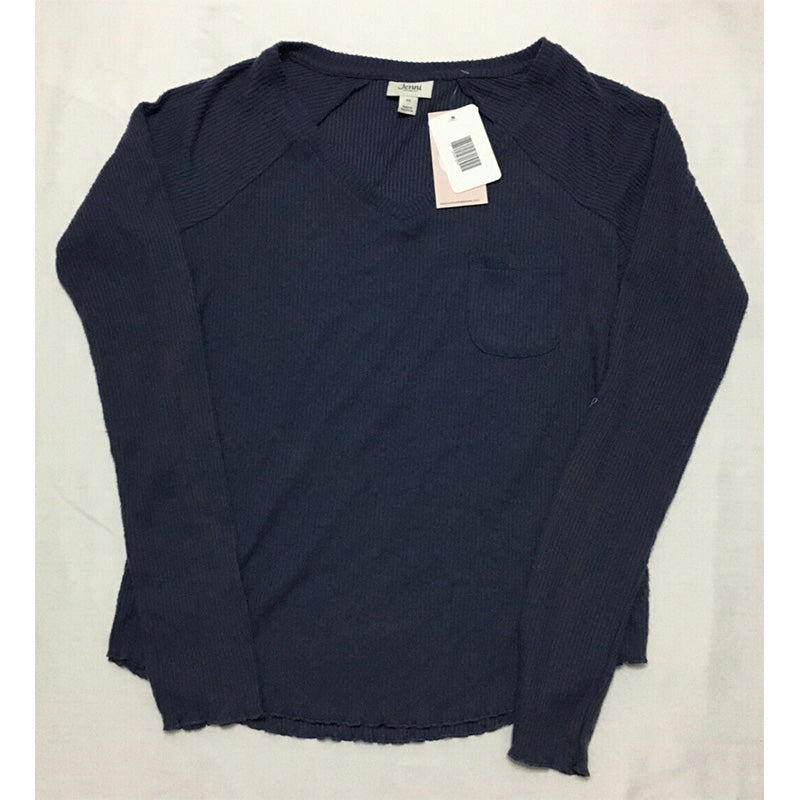Jenni Intimates Seeking Long Sleeves Only Pajama Top Navy XS