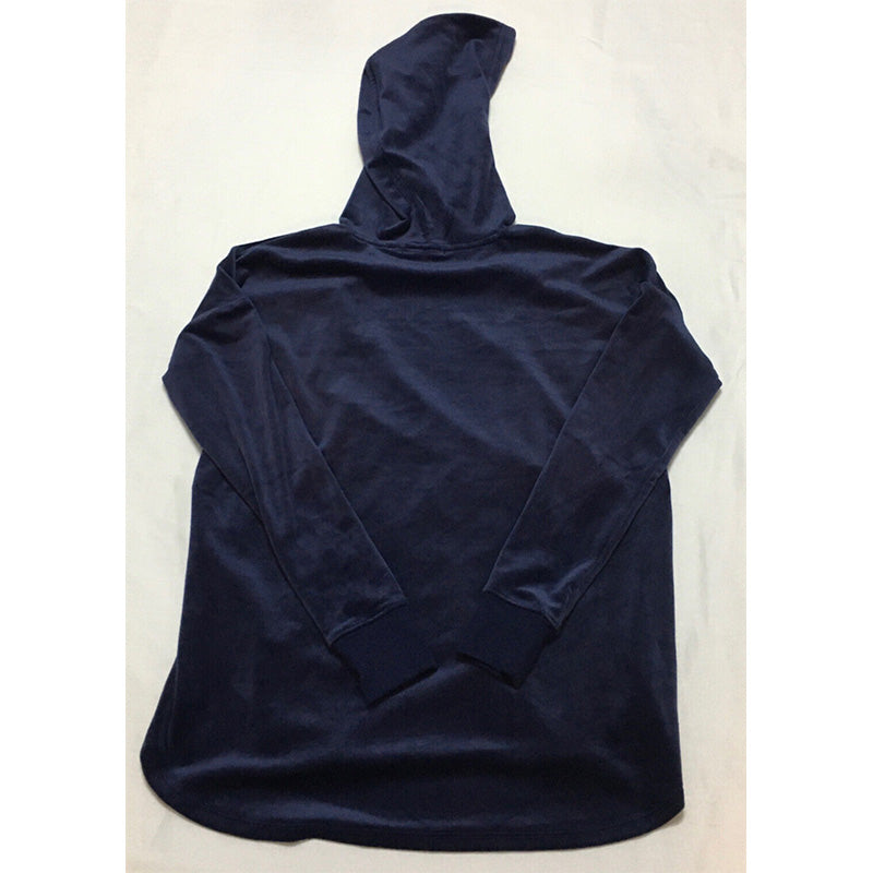Alfani Velour Only Hoodie Pajama Top Navy XS