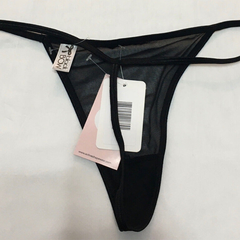 Black Bow Thong Black M