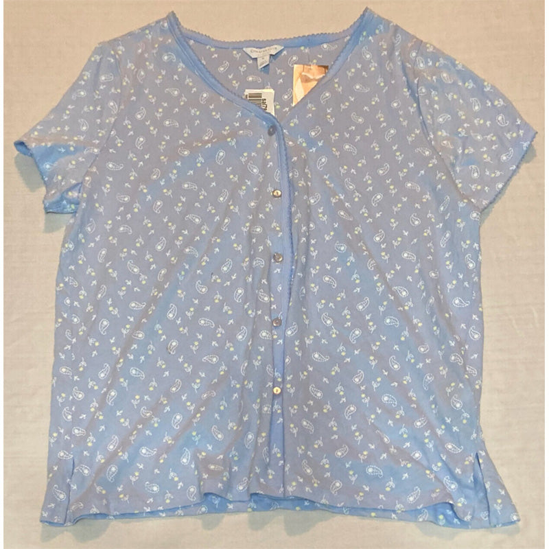 Charter Club Short Only Sleeve Top Pajama Blue XL