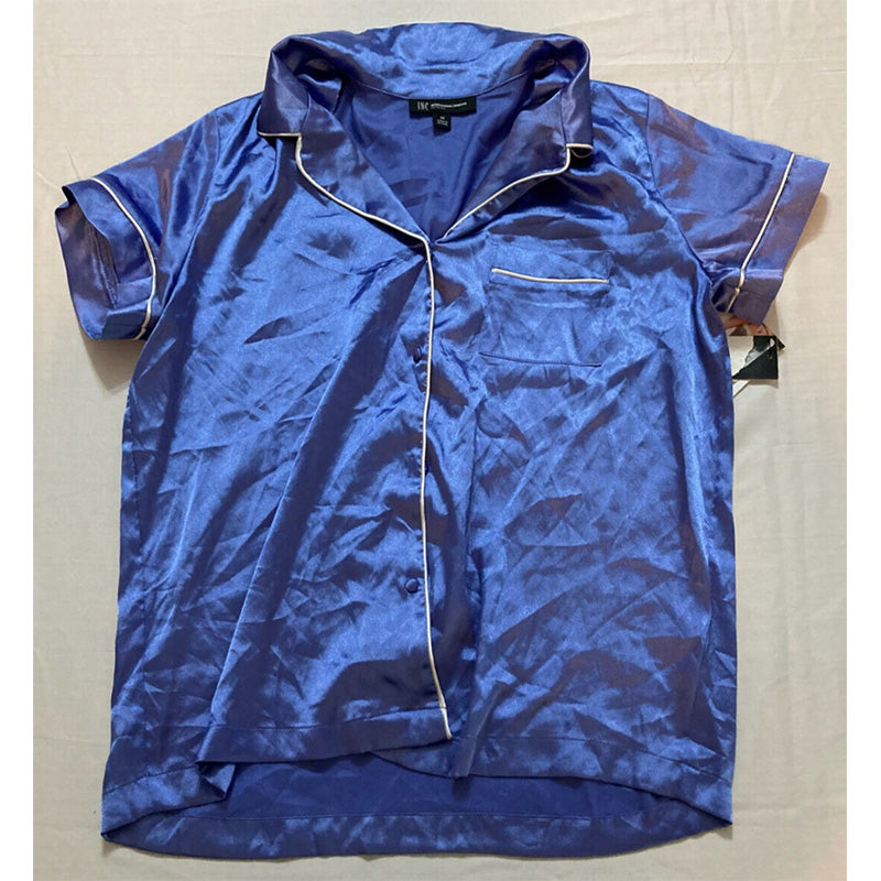 INC Only Pajama Top Notch Collar Purple M