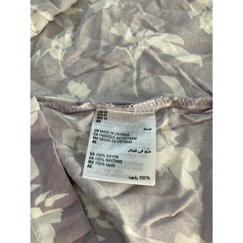 Alfani Cropped Shirt Only Pajama Top Purple M