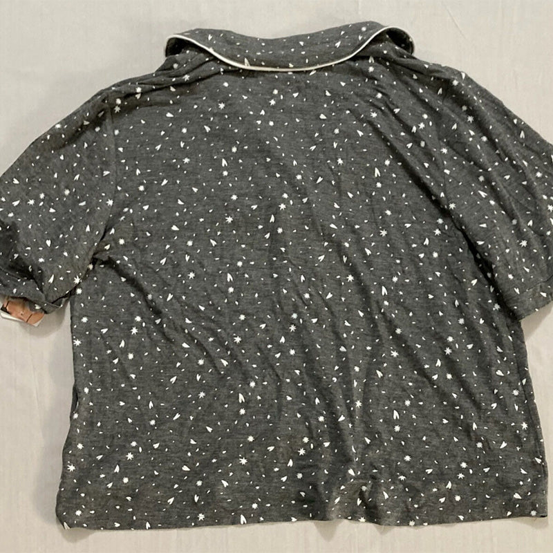 Jenni Cropped Notch-Collar Only Pajama Top Gray M