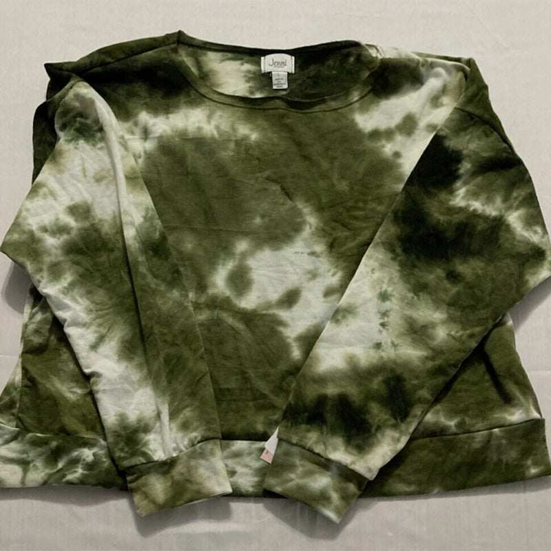 Jenni Women's Tie-Dyed Only Loungewear Top Green L