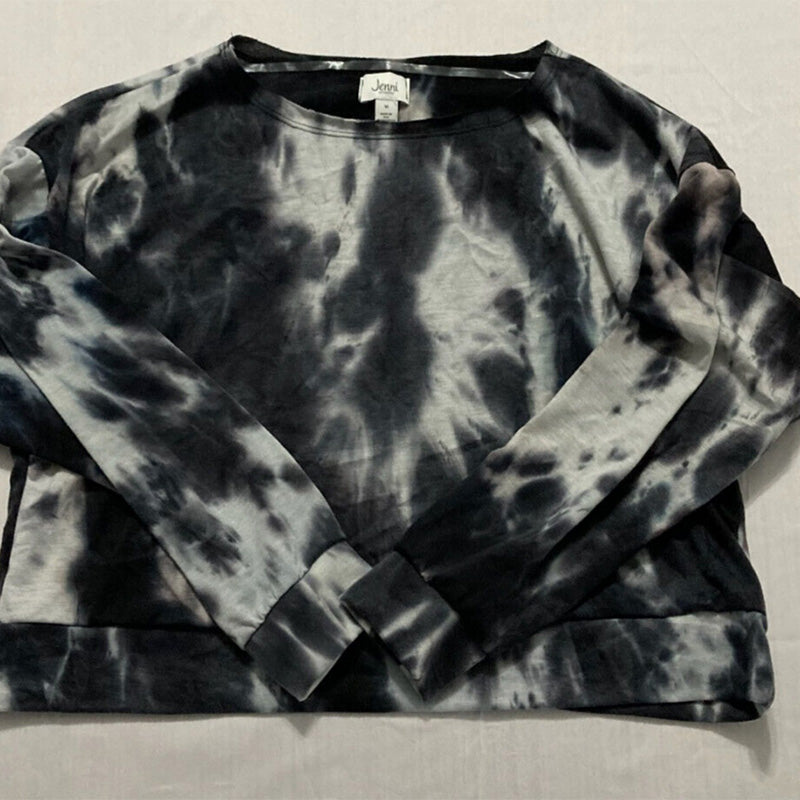 Jenni Women's Tie-Dyed Loungewear Top Black M