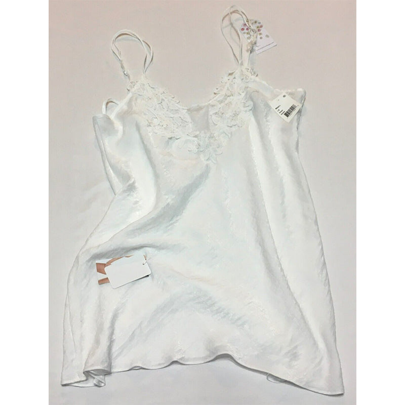 NWD Magnolia Lace Trim Satin Chemise White L