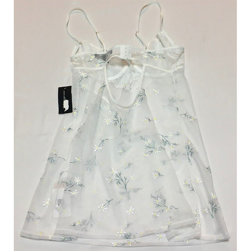 NWD INC Daisy Babydoll Lingerie Chemise White S
