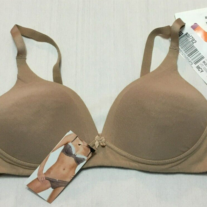 Warner's Invisible Bliss Cotton Comfort Wireless Lift T-Shirt Bra Beige 34B