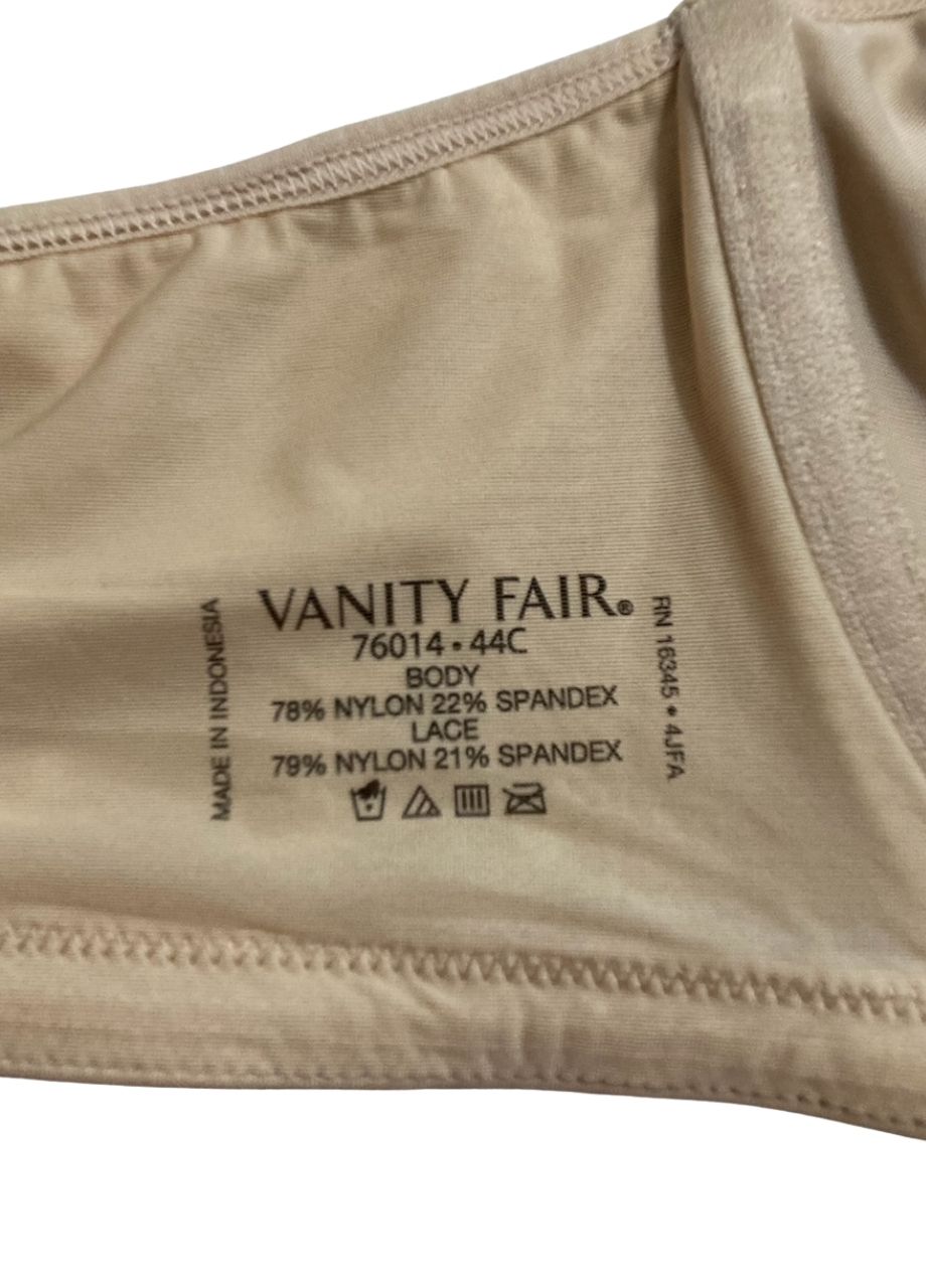 VANITY FAIR Flattering Lace Full Figure Minimizer Underwire Bra NATURAL LACE 44C
