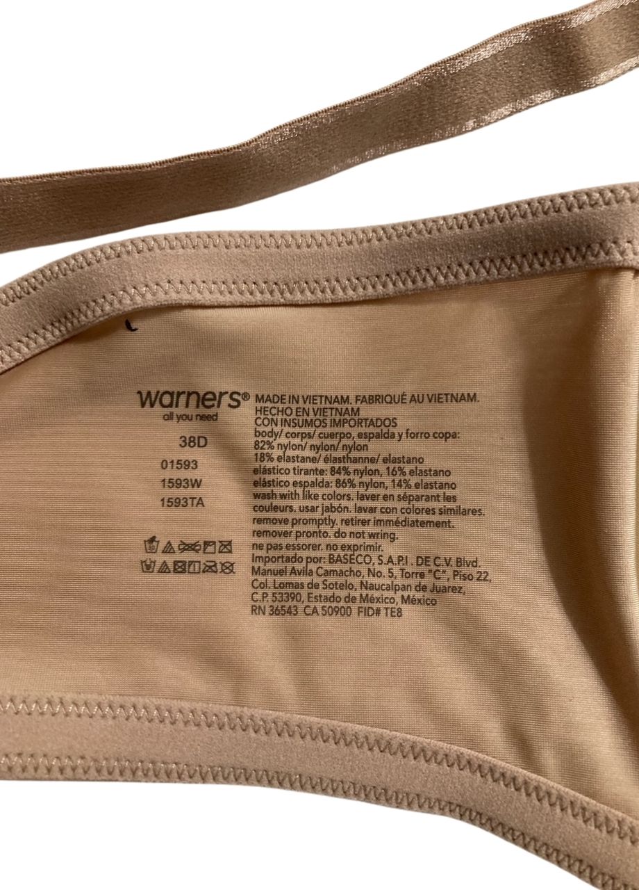 WARNER'S This Is Not A Bra Full-Coverage Underwire Bra TOASTED ALMOND 38D