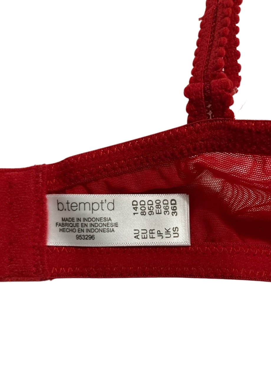 B.TEMPT´D Lace Demi Contour Underwire Bra RED 36D