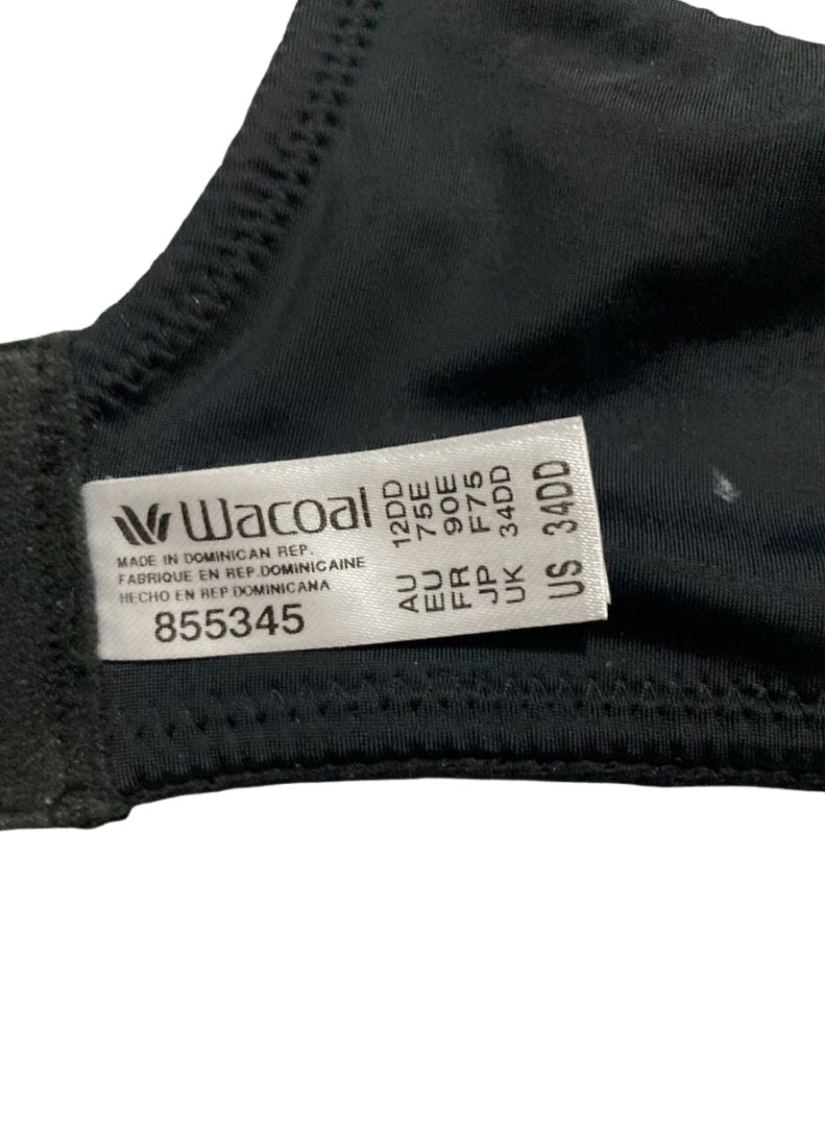 NWD WACOAL Inside Job Unlined Underwire Bra BLACK 34DD