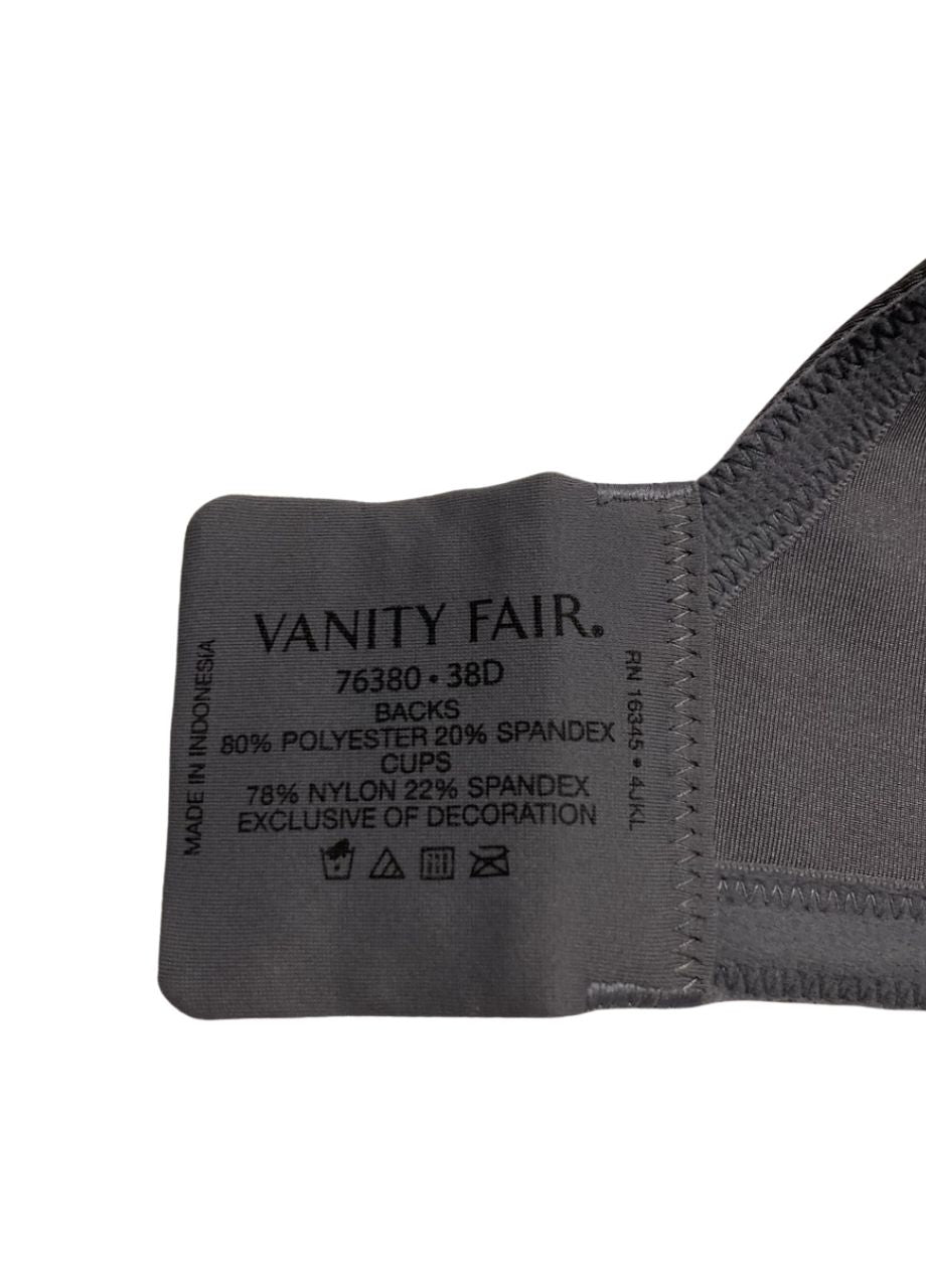 VANITY FAIR Full Figure Beauty Back Smoothing Bra STEELE VIOLET 38D