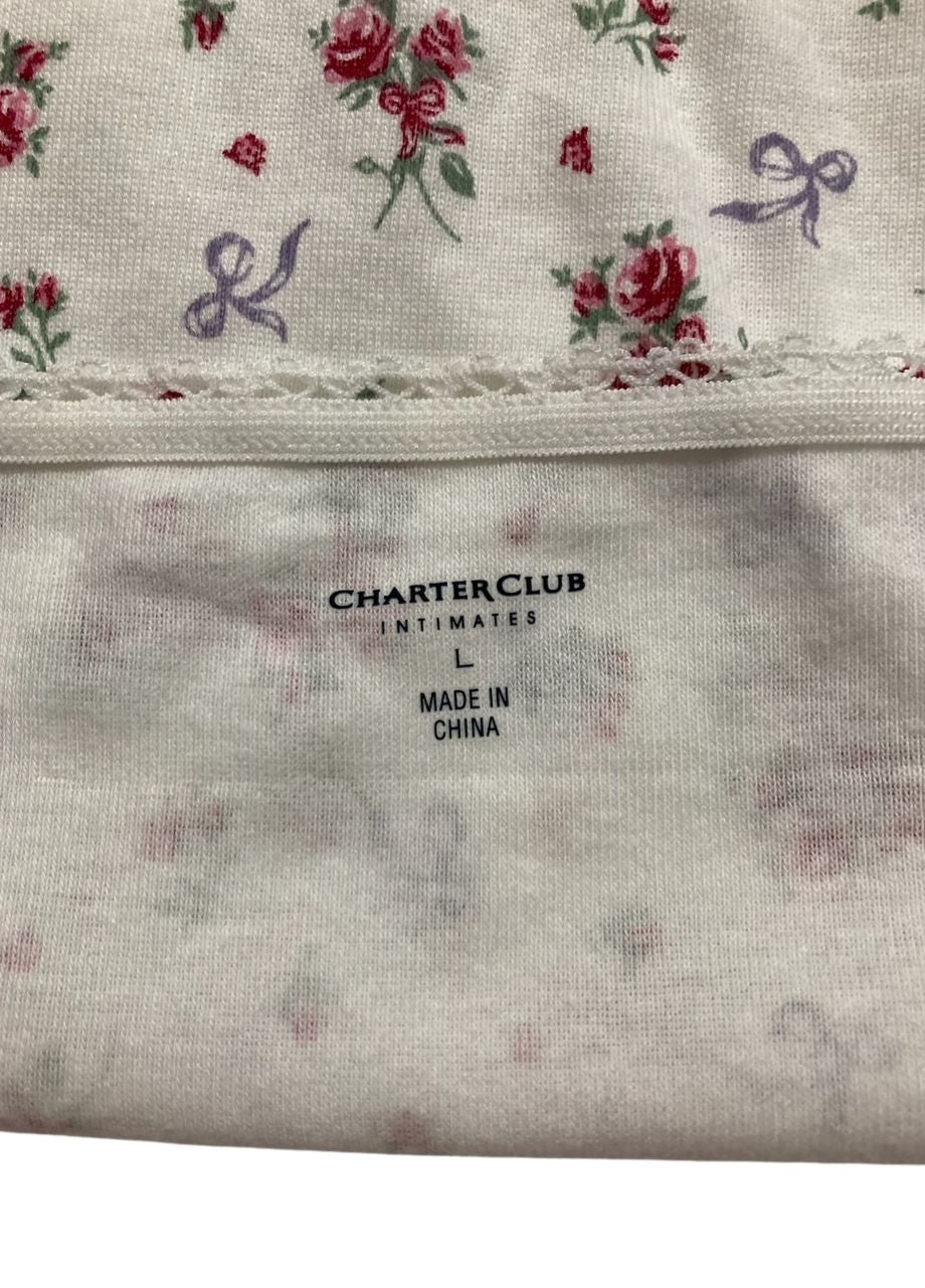 CHARTER CLUB Pretty Cotton Bikini Underwear WHITE L