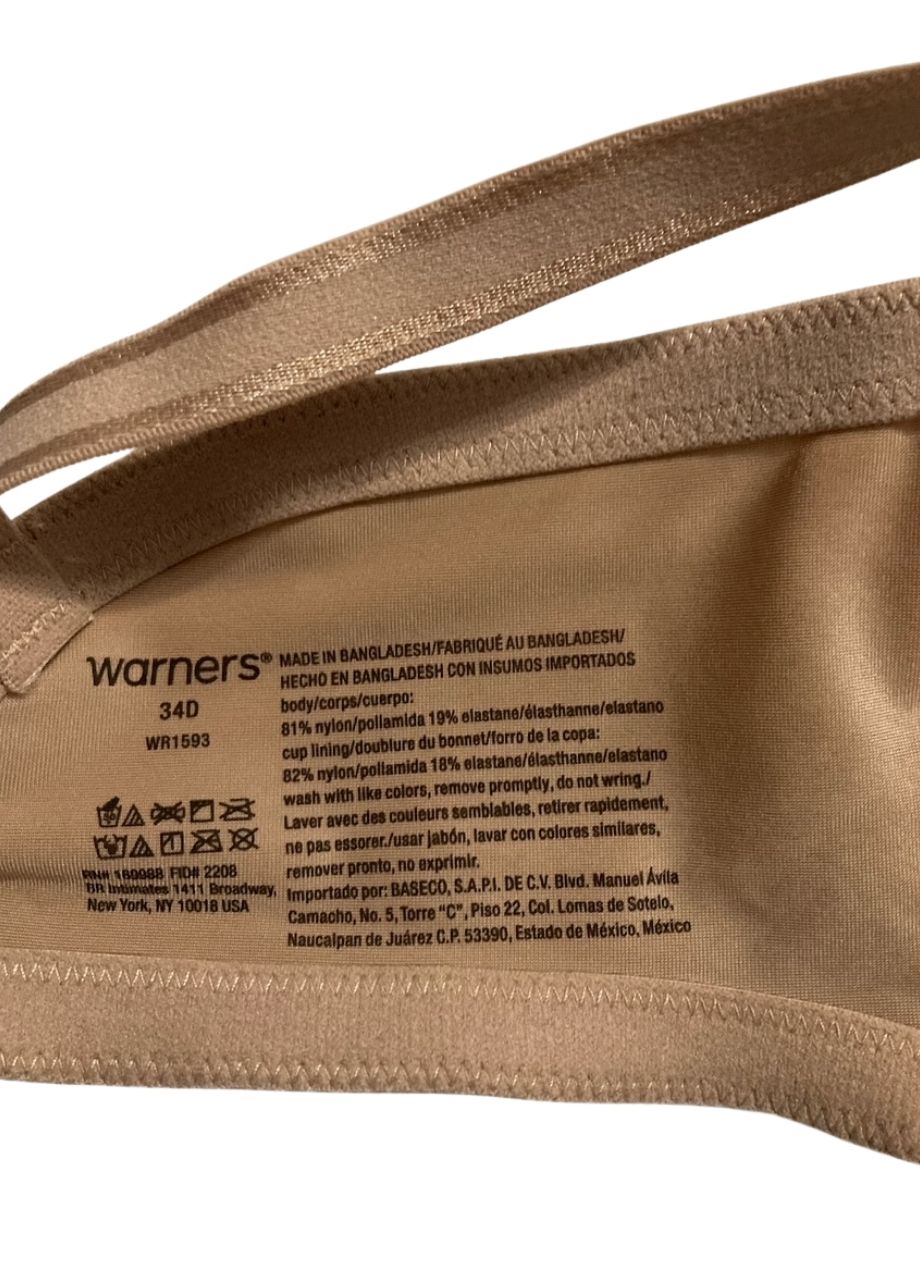 WARNERS This is Not a Bra Tailored Underwire Bra TOASTED ALMOND 34D