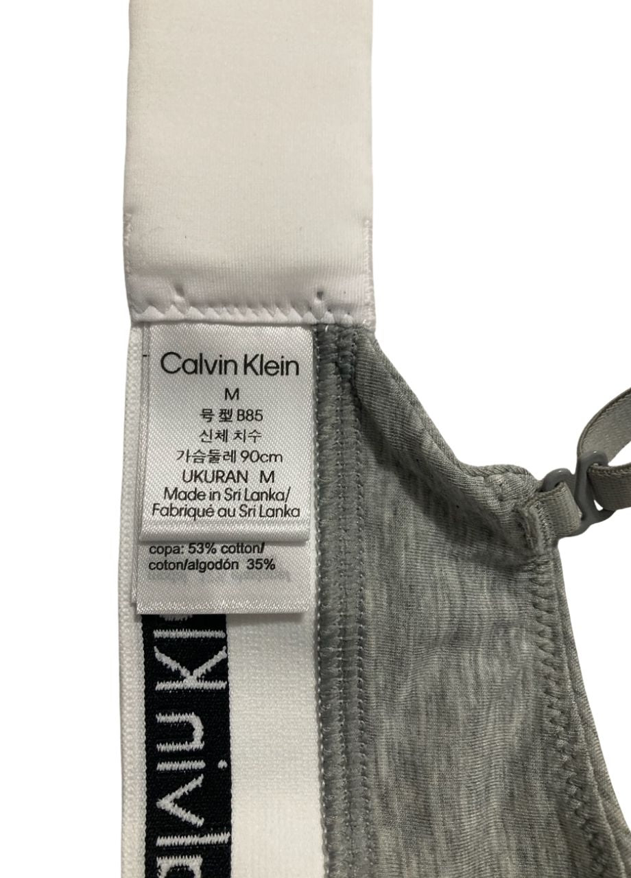 CALVIN KLEIN Modern Cotton Lightly Lined Triangle Wireless Bralette GREY M