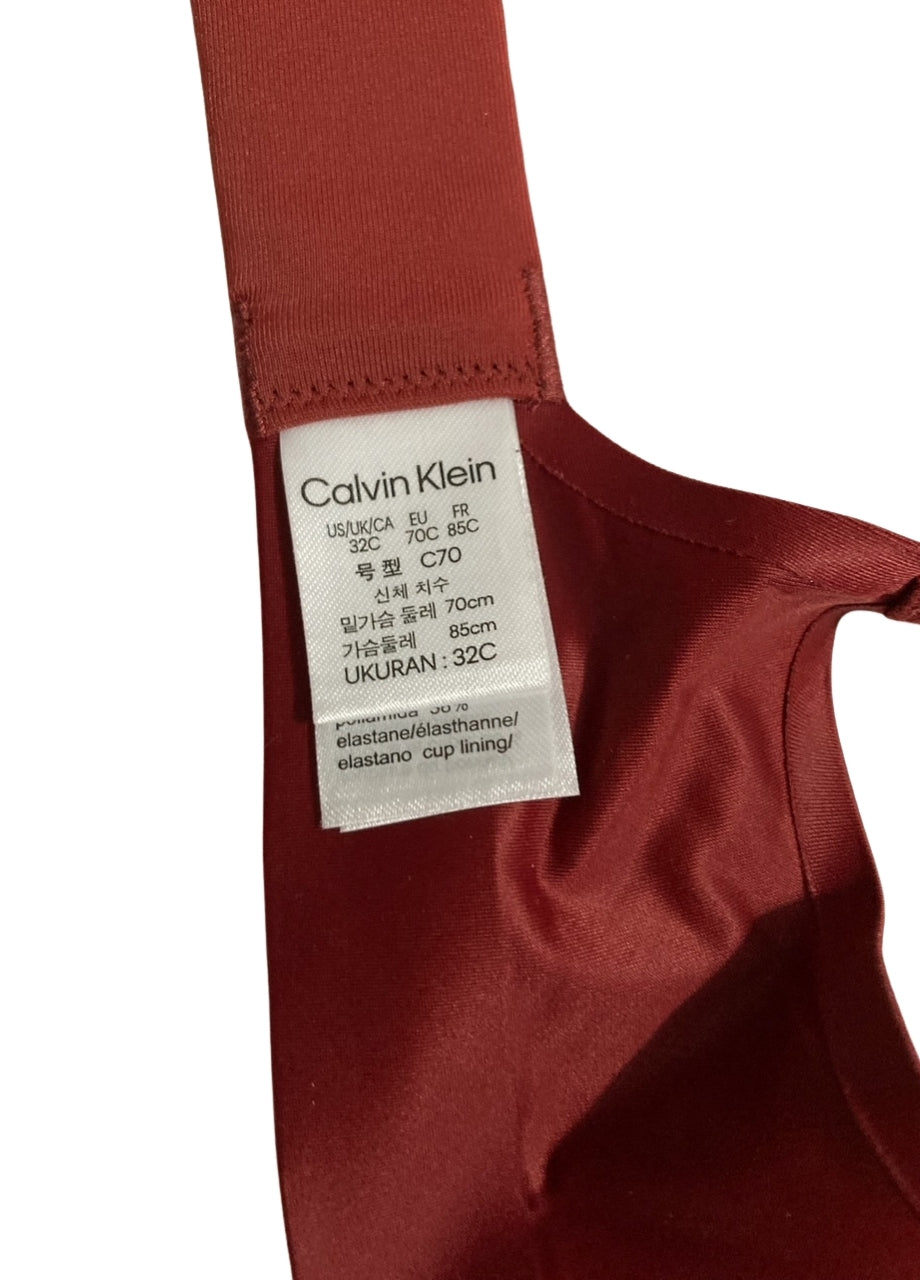 CALVIN KLEIN Liquid Touch Lightly Lined Scoop Neck Bra RED 32C