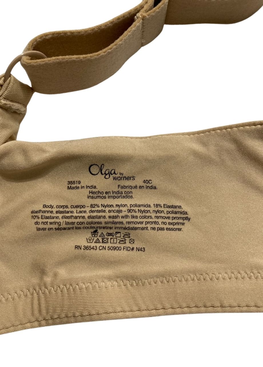 OLGA Sheer Leaves Minimizer Bra FRENCH TOAST 40C
