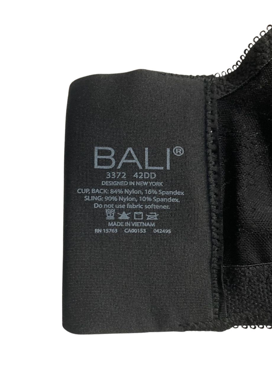 BALI Wireless Lace Bra, Double Support Lace BLACK 42DD