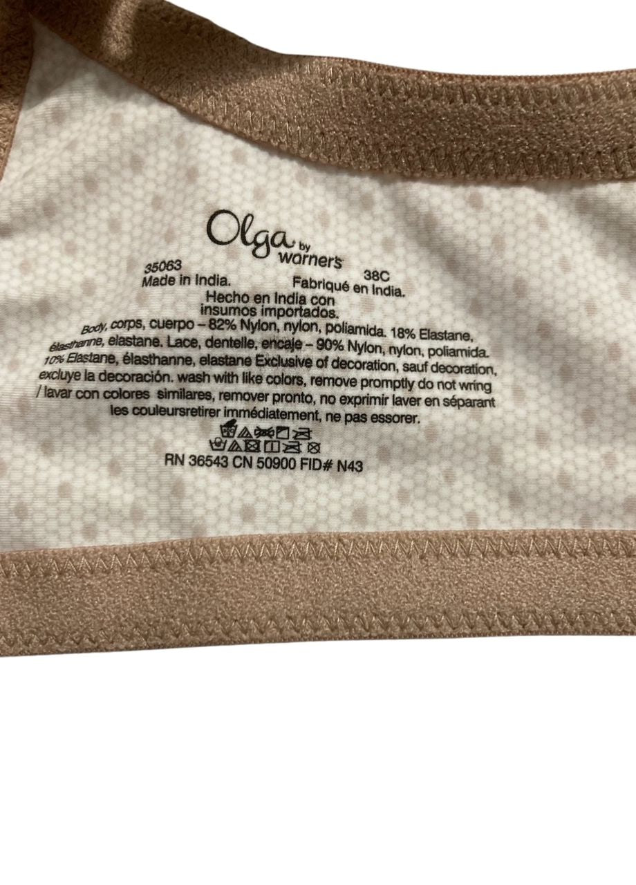 OLGA Luxury Lift Full-Figure Full-Coverage Bra BODYTON LACE DOT PRINT 38C