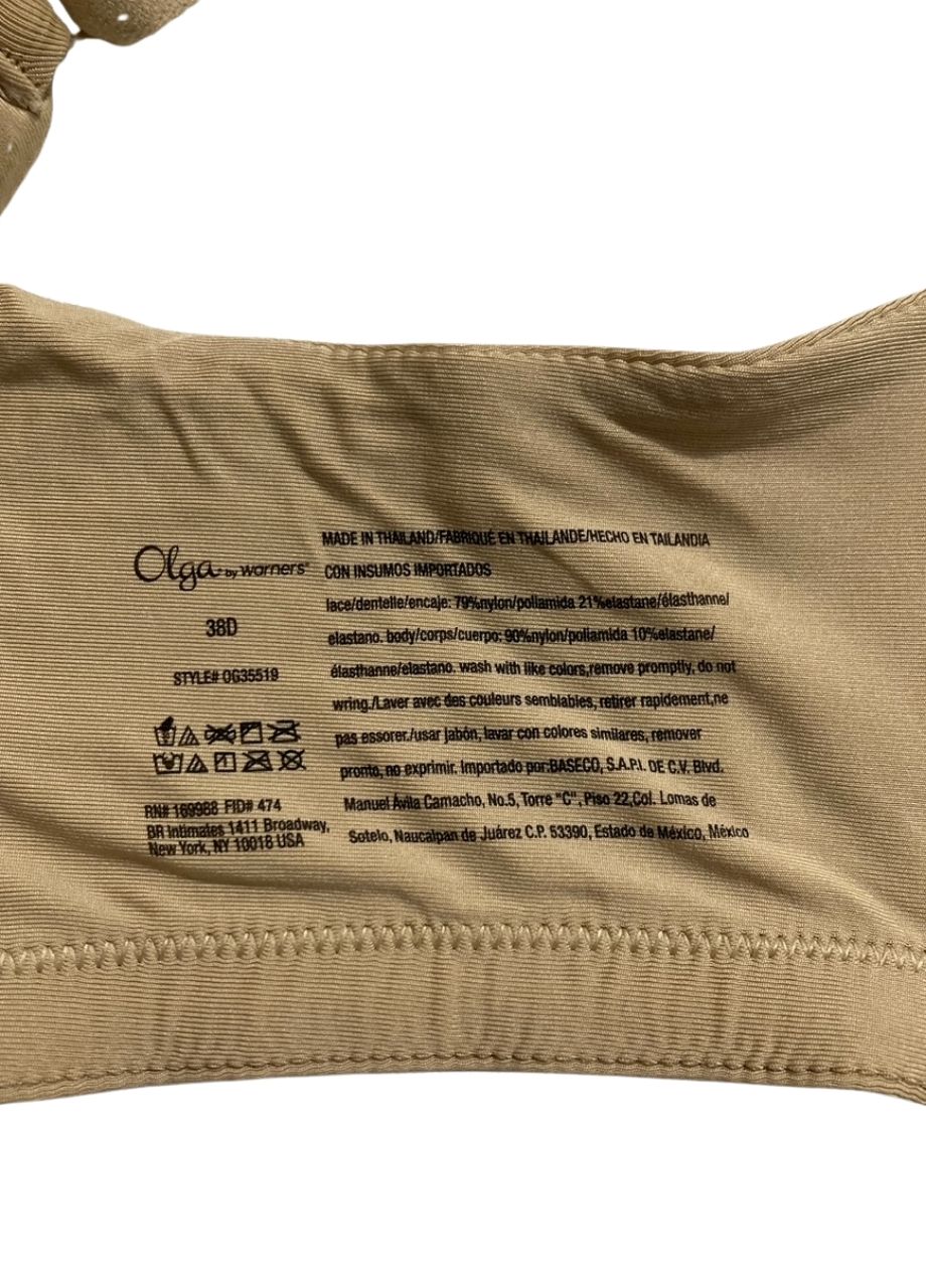 OLGA Sheer Leaves Minimizer Bra FRENCH TOAST 38D