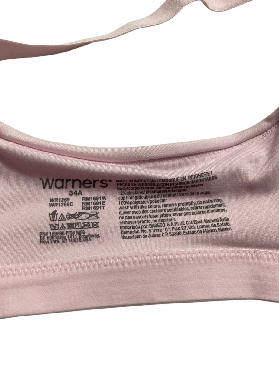 WARNER'S Super Soft Wireless Lightly Lined Comfort Bra PALE PINK