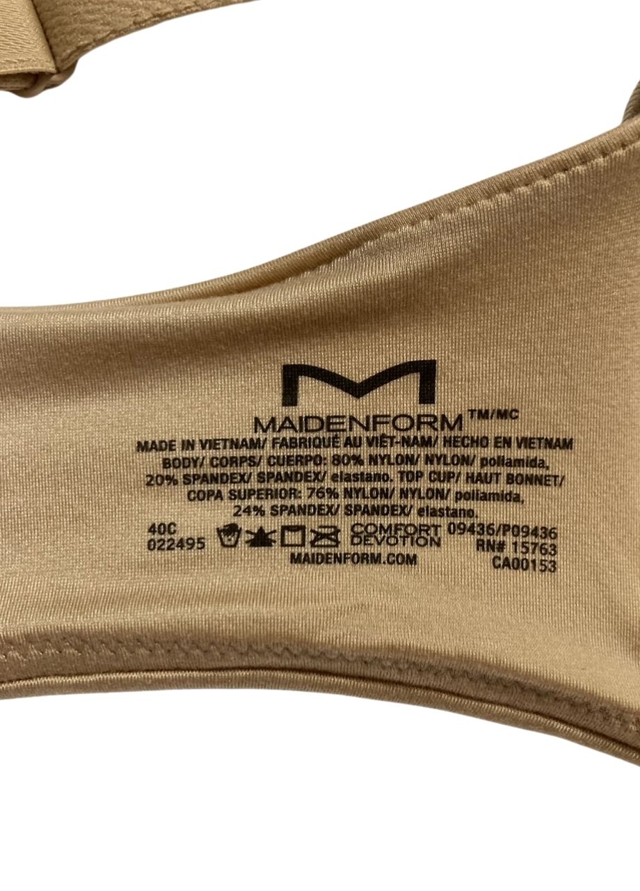 MAIDENFORM Comfort Devotion Underwire Bra, Convertible T-shirt BODY BEIGE 40C