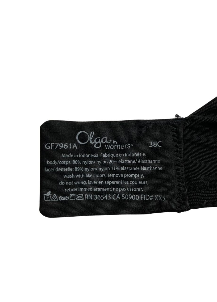 OLGA Plus Size Cloud 9 Underwire Contour Lace Bra BLACK 38C