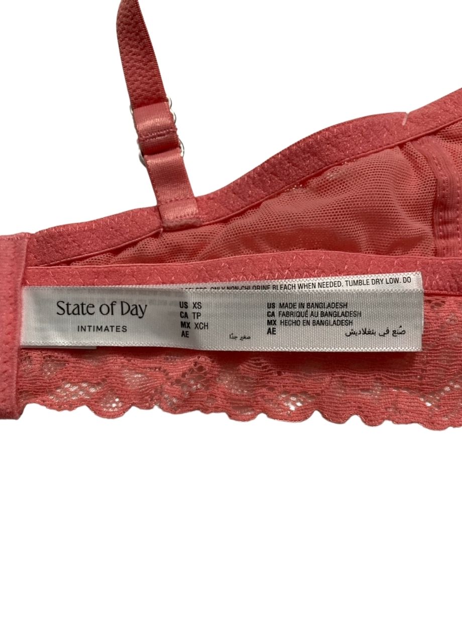 STATE OF DAY Lace Bralette PINK XS