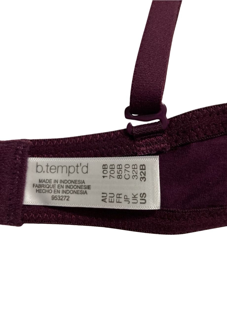 B.TEMPT´D Cotton to a Tee Plunge Convertible T-Shirt Bra PURPLE 32B