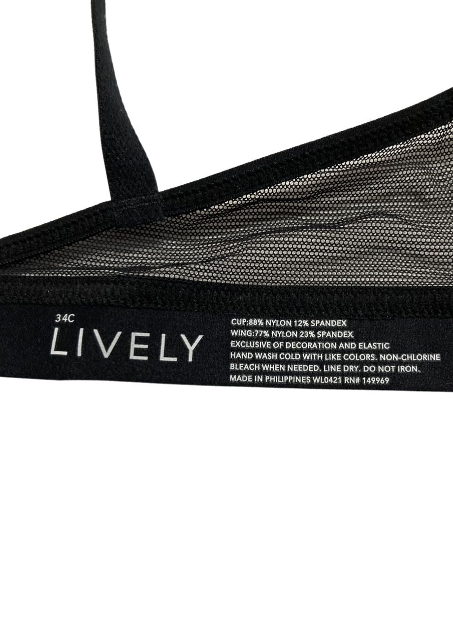 LIVELY Wireless Push Up Bra BLACK 34C