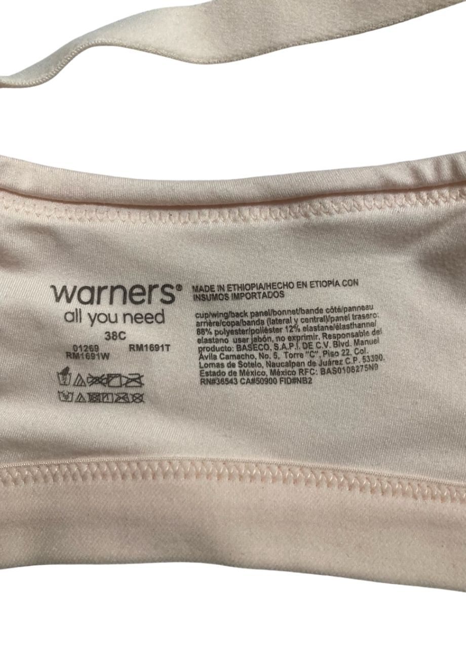 WARNER'S Cloud 9 Super Soft Wireless Lightly Lined Comfort SAND SHELL 38C