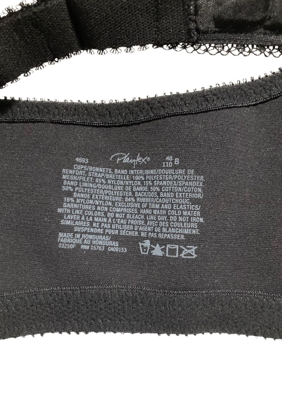 PLAYTEX Wireless Bra 18 Hour Plus-Size Bras Available BLACK 48B