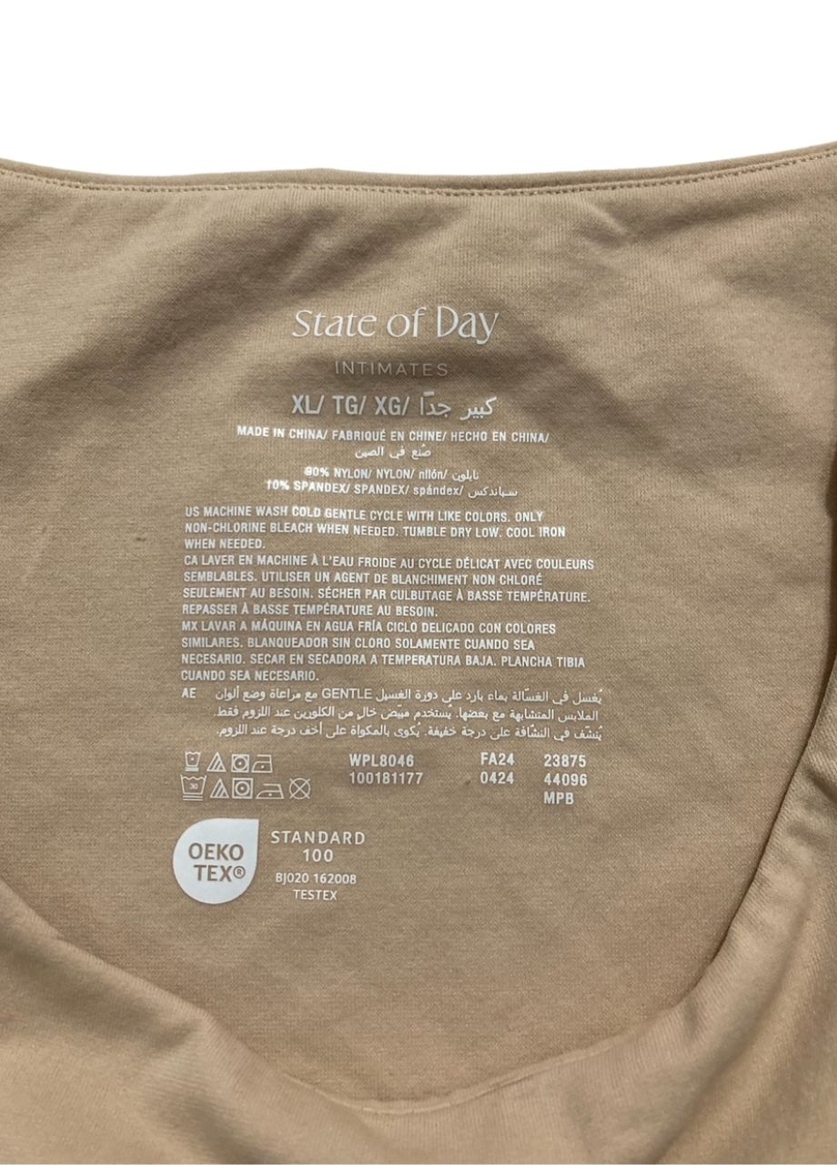 NWD STATE OF DAY Seamless Thong Bodysuit BEIGE XL