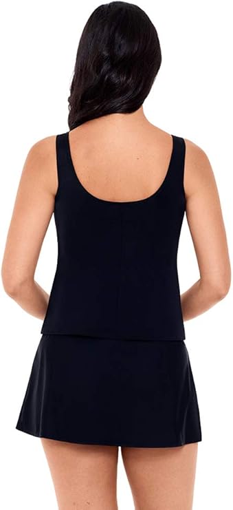 REEBOK Swimwear Sport Neckline Top Bathing Suit BLACK 14